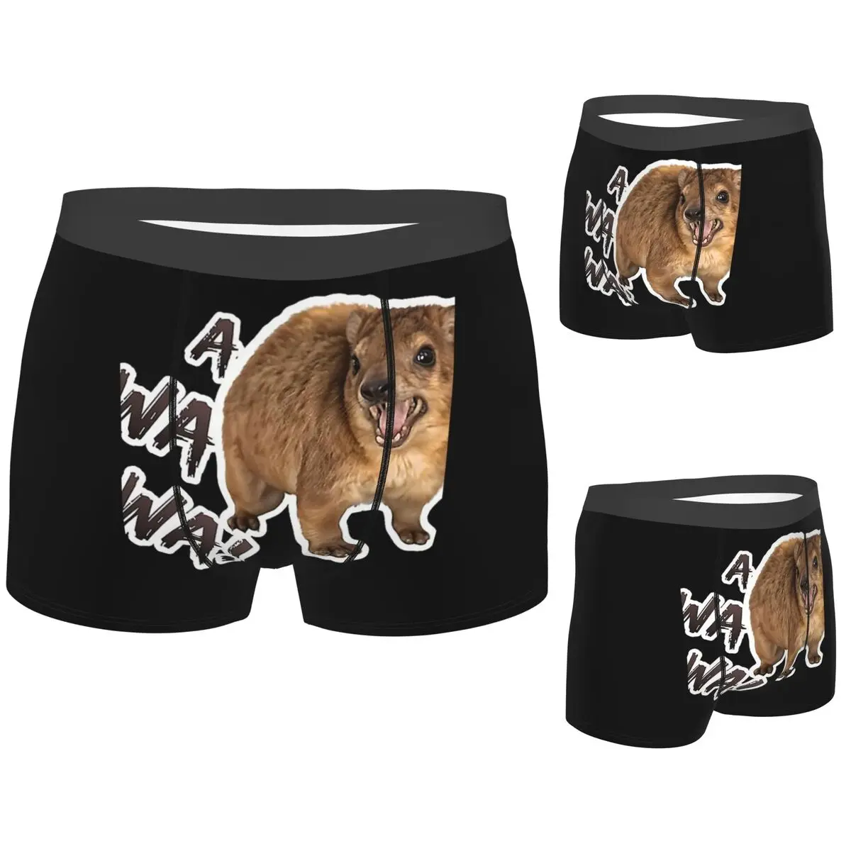 

Трусы-боксеры, шорты Awawawa Angry Screaming Rock Hyrax Meme, мужские вентилируемые трусы для Homme, мужской подарок бойфренду