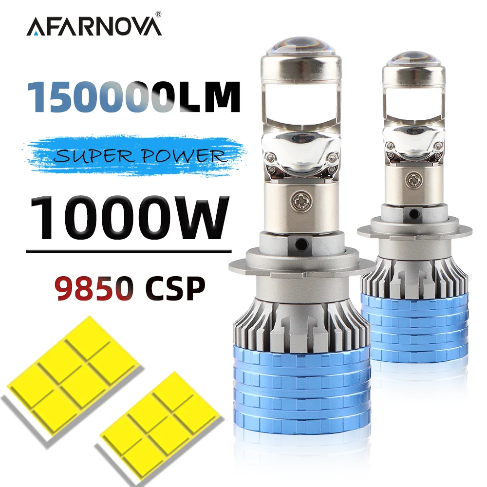 

H4 LED Projector Lens RHD 150000LM Mini Lenses Car Motorcycle Headlight Bulbs 9850 CSP Chip High Low Beam 1000W Canbus Turbo Lig