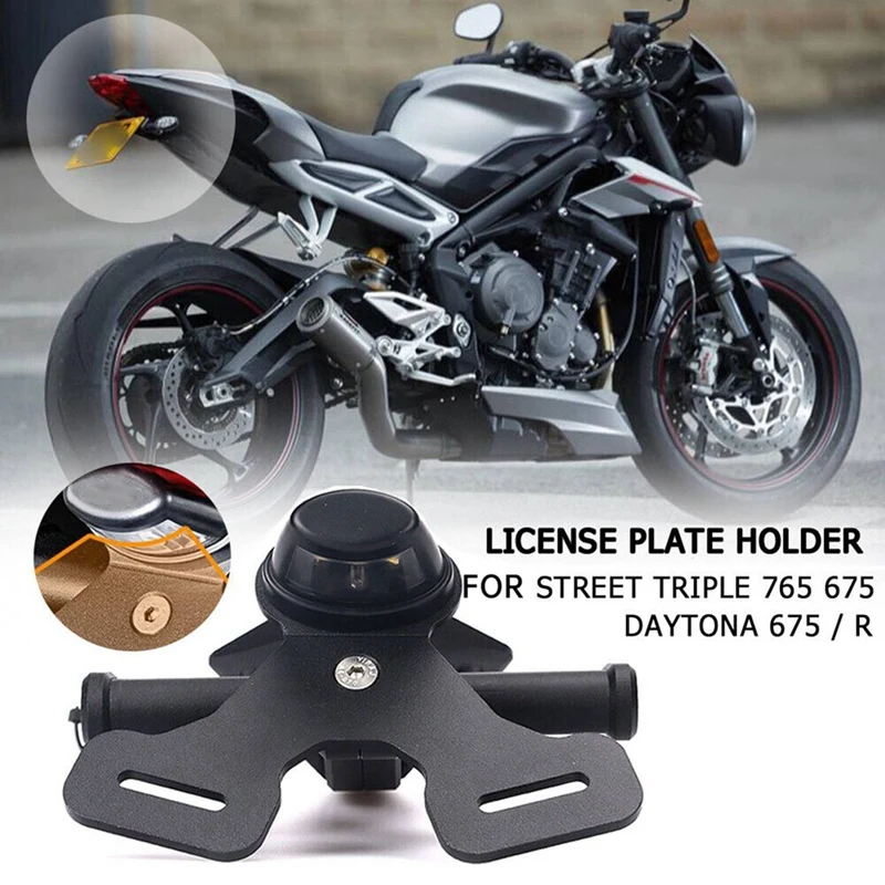 

Motorcycle Rear Short Tail Stock Tidy License Plate Holder Tailstock Bracket Kit For Street Triple 765 R RS S 675