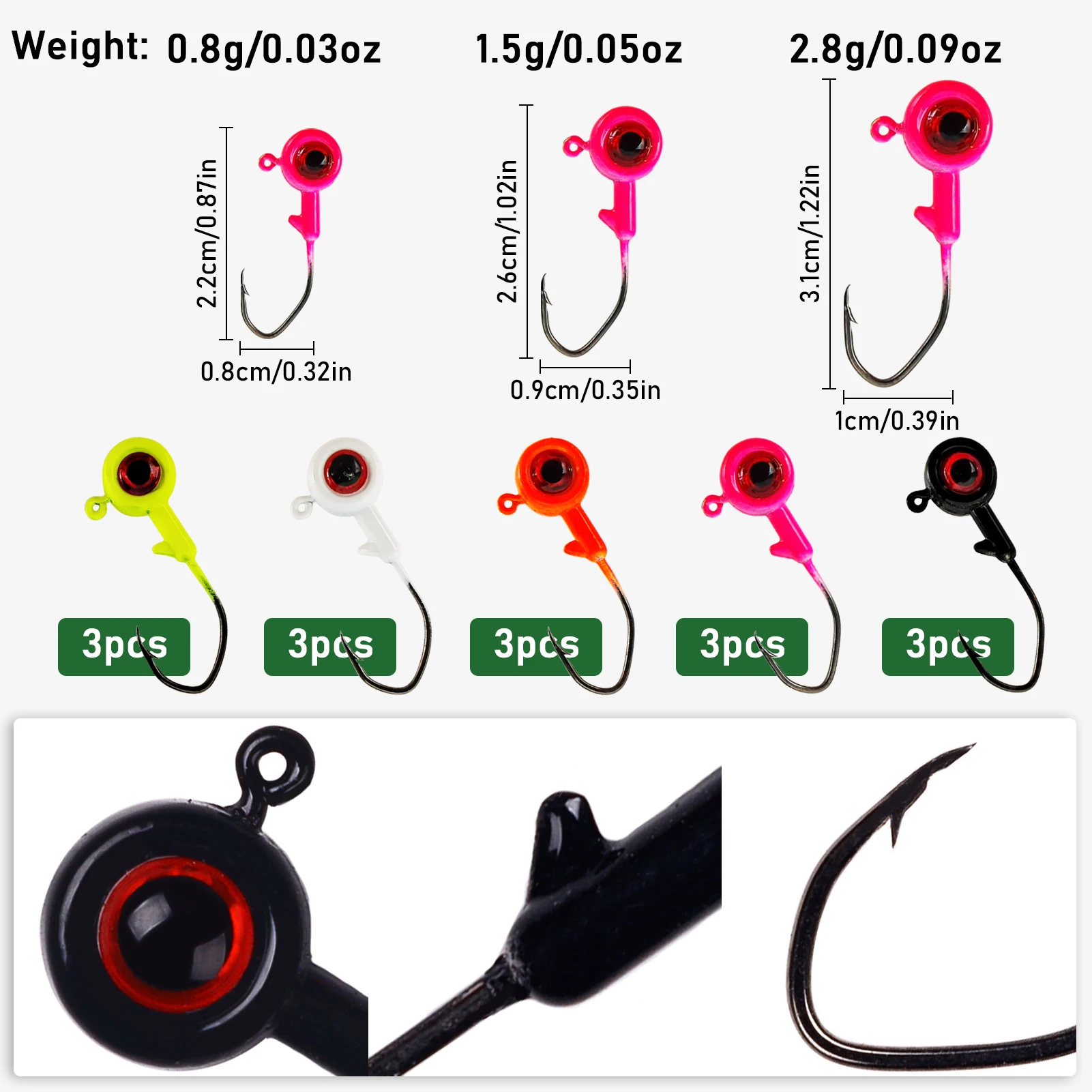 شحن فيشر 140 قطعة/صندوق كرابي سويم متذبذب مع خطافات تهزهز، 5 سم 0.9 جرام طعوم صناعية ناعمة للبطن الكبير، مجموعة طُعم دودة تادبول #3