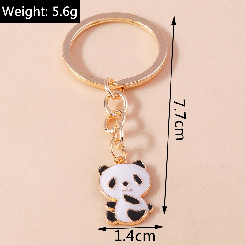 Niedliche Emaille Panda Schlüssel bund Katze Schlüssel ring Anhänger für Auto Schlüssel halter Frauen Mädchen Handtasche Zubehör DIY Schmuck Geschenke – Detail 8