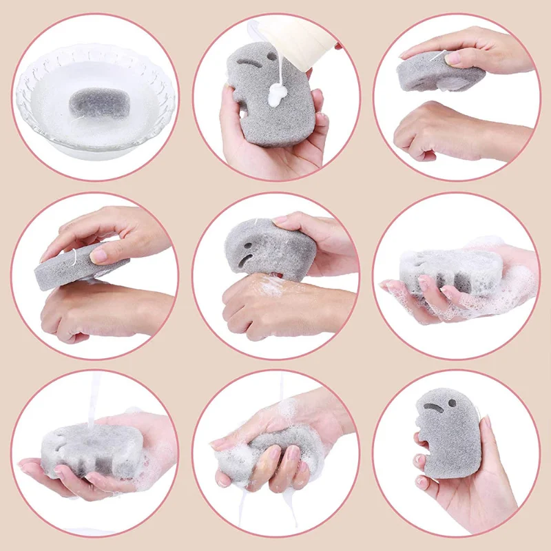 Baby Cute Animal Sponge Toys for Bathing Natural Kids InfantsToddler Bath Shower Shapes Baby Bath Toys Tub Sponge