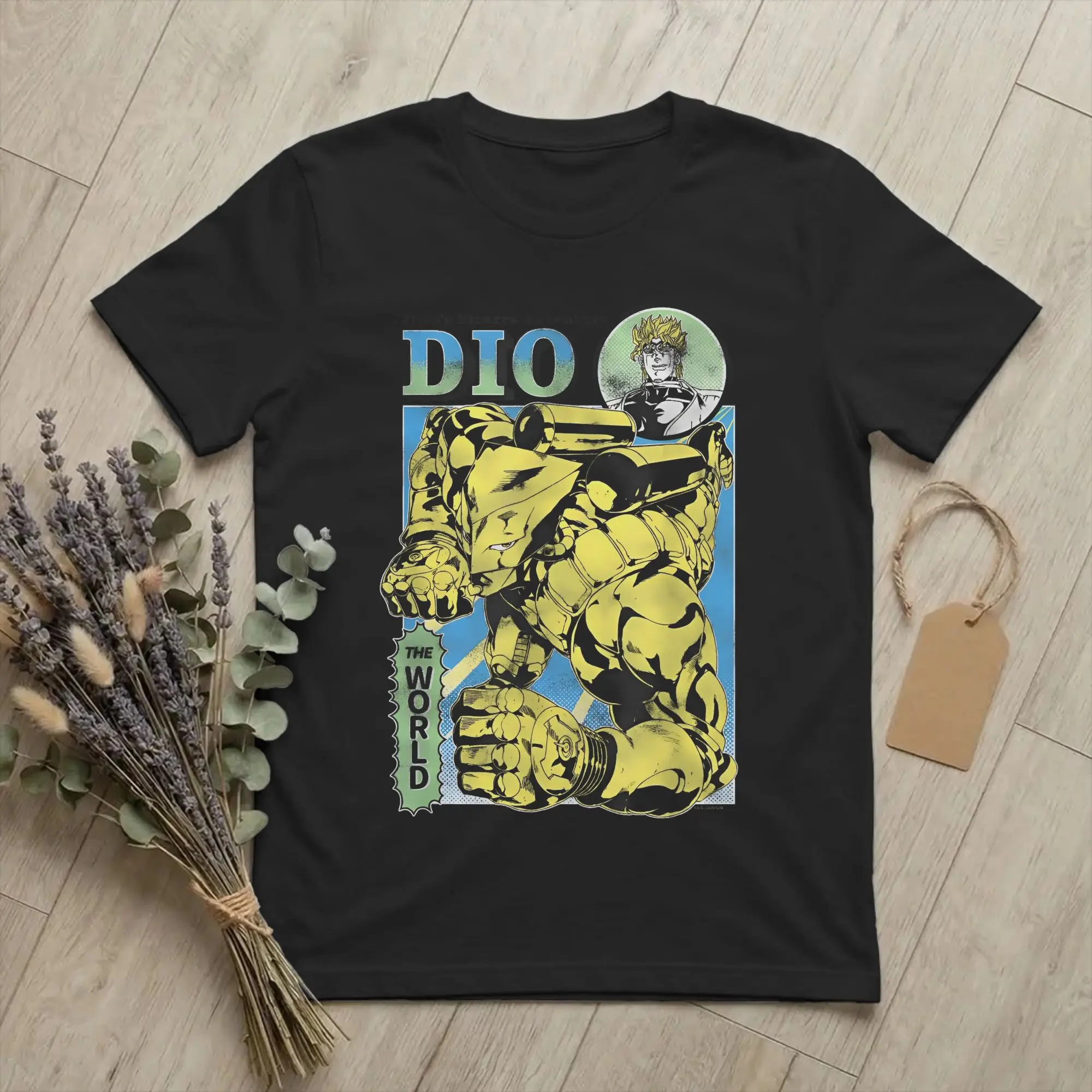 DIO & The World Japanese Anime  T Shirt For Men Women Cotton Short Sleeve Joestar Family Bizarre Adventure O-neck Summer Clothes