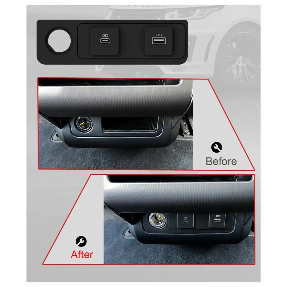 

Navihua Car Type-C USB Port for Land Rover Range Rover Sport L494 2014-2017 Fast Charging Port in the Rear Row