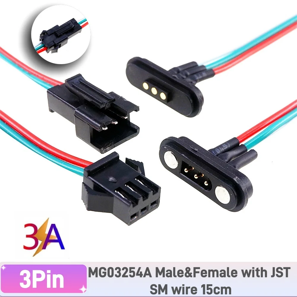 1 paar 2A Magnetische Pogo Pin JST SM Steckdose Verlängern Kabel Stecker 2 3 4 5 6 Pin Männlich Weiblich adapter Led Streifen Lampe Fahrer