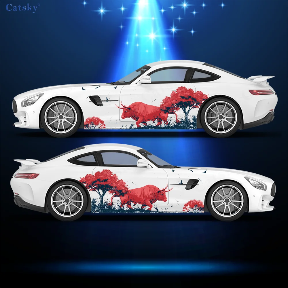 

Mangrove Forest and Cattle Car Vinyl Wraps Decal Self-adhesive PVC Sticker Suitable for Trucks SUV Decor Auto Accessories Gift