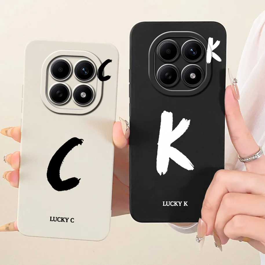 حافظة لهاتف Xiaomi Redmi Note 15 5G بأحرف أولية محظوظة غطاء حماية لعدسة السيليكون الناعمة لهاتف Redmi Note 15 Pro + Plus Funda #1