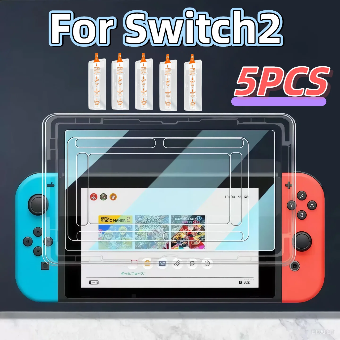 

5Pcs Screen Protector Kit for SWITCH 2 7.9in HD Anti-Scratch Tempered Glass No Dust No Bubbles Easy Install