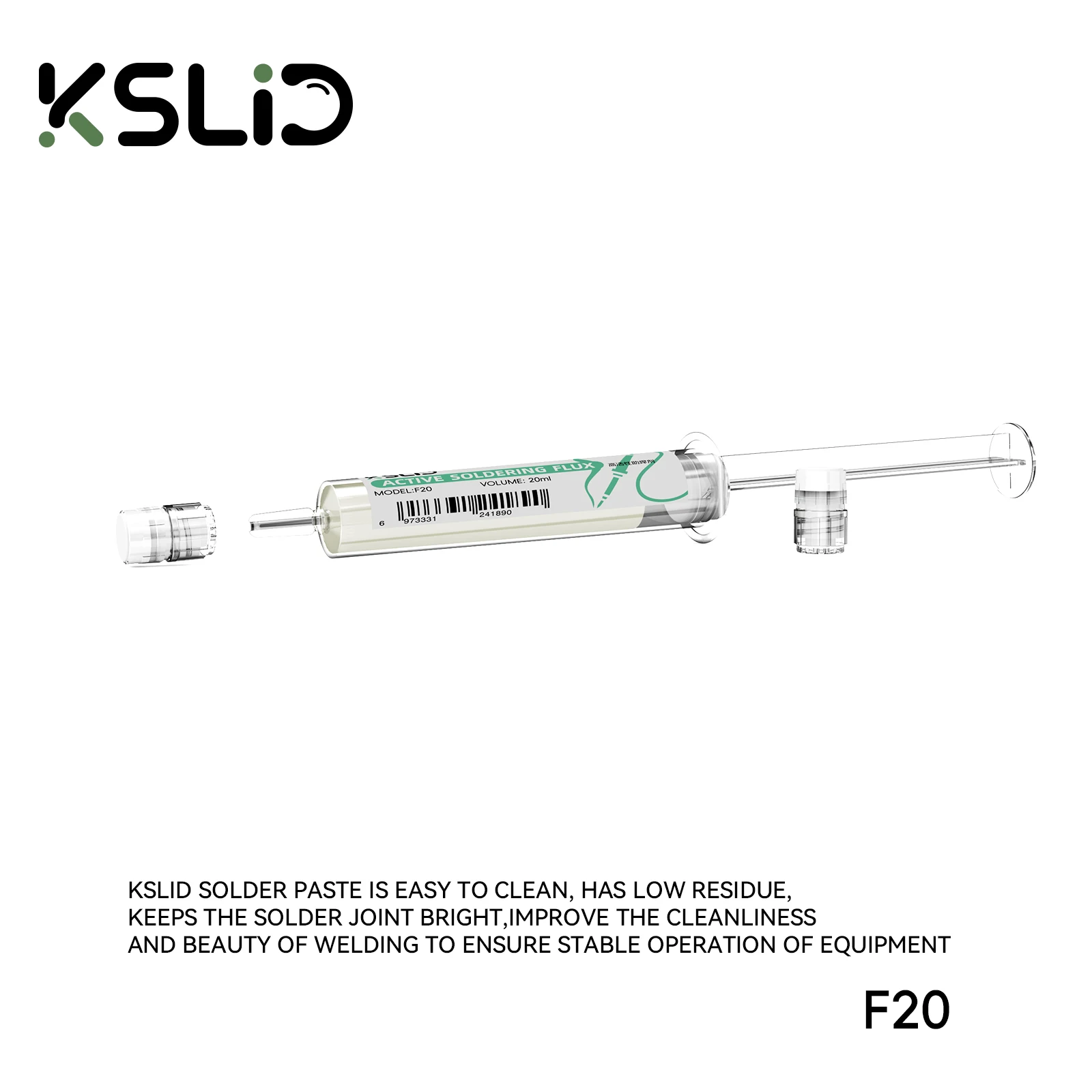 KSLID F20 10CC جودة عالية خالية من الرصاص/خالية من الهالوجين/بدون رائحة/لا تنظيف لحام تدفق للهاتف LED بغا لحام مصلحة الارصاد الجوية PGA PCB إصلاح