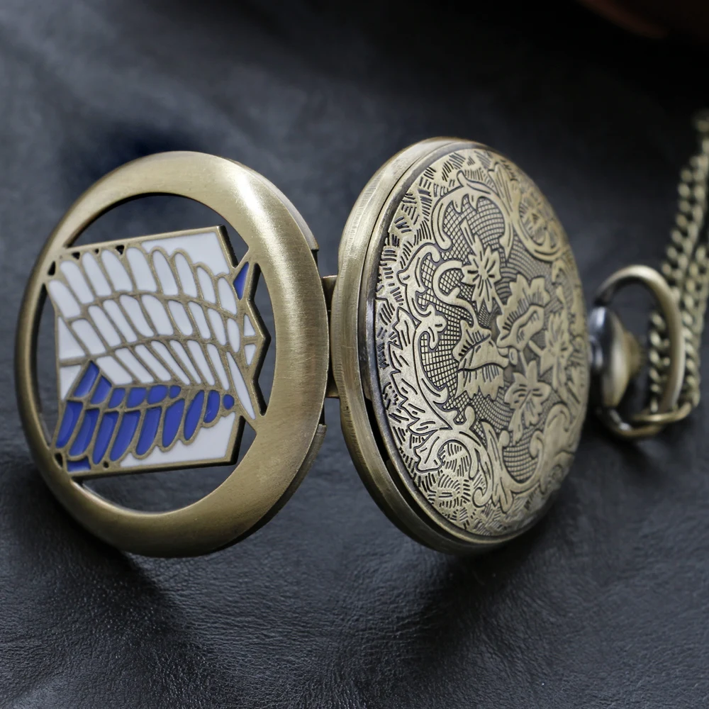 Giant Badge Anime Quartz Pocket Watch High Quality Unisex Necklace Pendant Jewelry Gift for Men and Women Religio Masculino