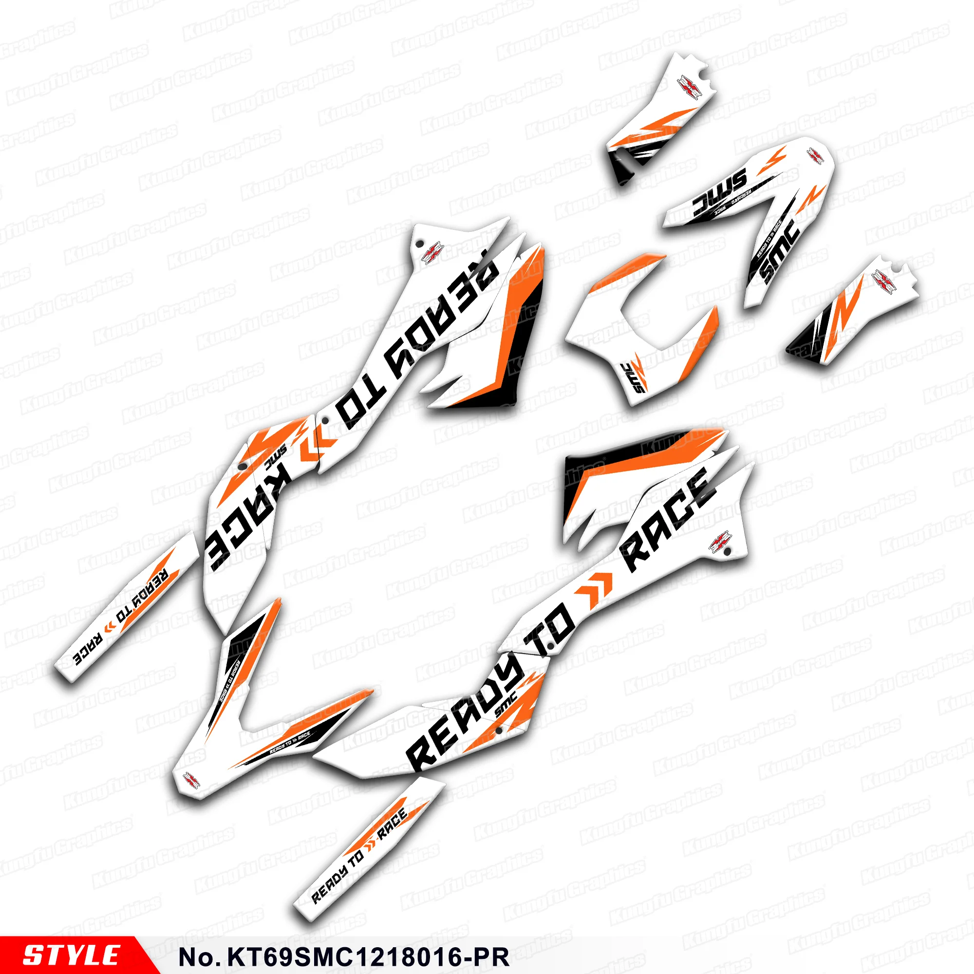 JY RACING Racing Graphics Vinyl Wrapping for KTM 690 SMC-R 690SMC R 2012 2013 2014 2015 2016 2017 2018, White, KT69SMC1218016-PR