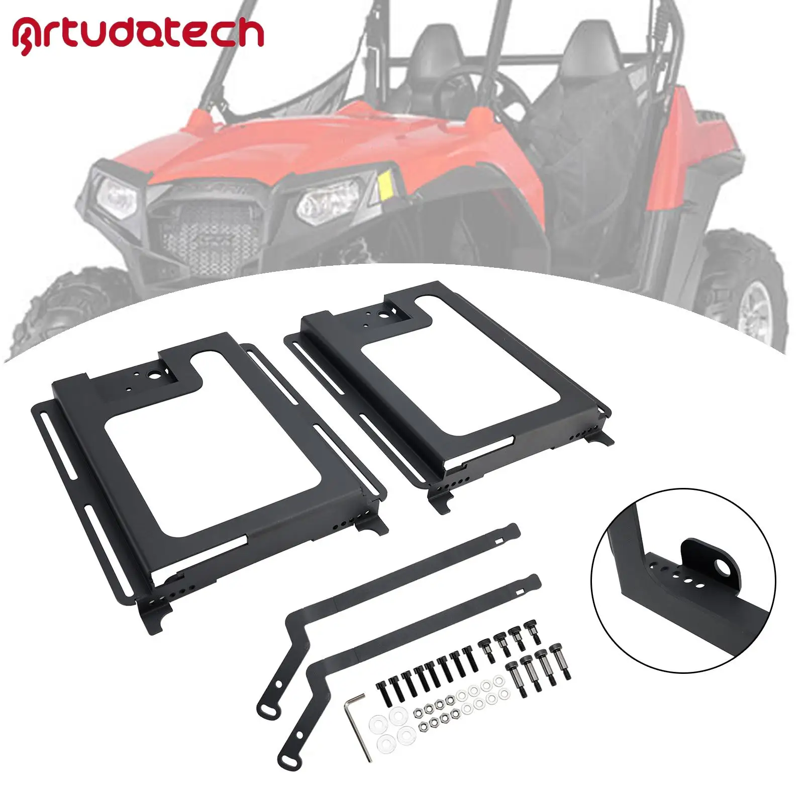 Pair Utv Lowering Seat Base Set Fits for Polaris Rzr 800/900 1000 Xp Turbo Rs1