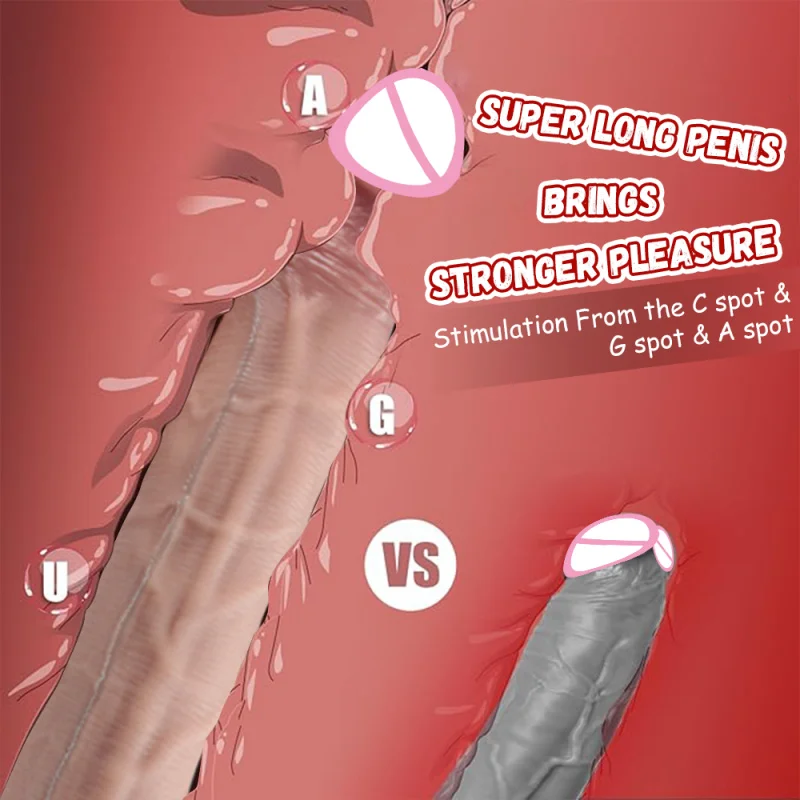 Realistic Dildo Long Penis Dildo Sex Toys Silicone Big Dildos Lifelike Giant Dildo for G Spot and Anal Play with Suction Cup view 6