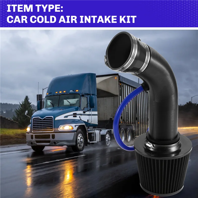 

Автомобильный воздушный фильтр 76 мм/3 дюйма с системой впускной трубы, индукционный комплект турбины, алюминиевые универсальные аксессуары для грузовиков-A99D