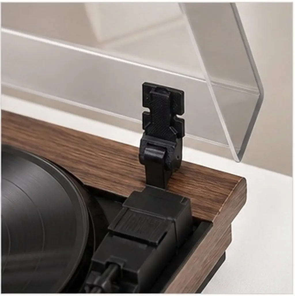 1Set Turntable Dust Lid Mounting Hinge Compact Black Plastic Rustproof Shock Absorbing Replacement for Vinyl Record Player