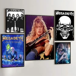 1PC Megadeth Heavy Metal Band Poster Movie Poster appiccicosi Retro Kraft Paper Sticker Room Bar Cafe estetica Art Wall Painting