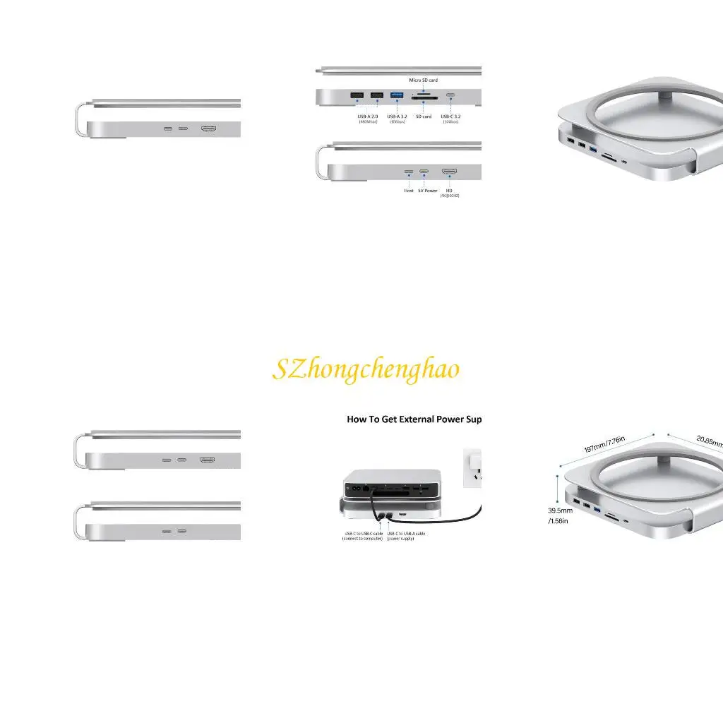 

For Mini 2024 Heat Dissipation Expansion Base M.2 SSD Enclosure Docking 601D