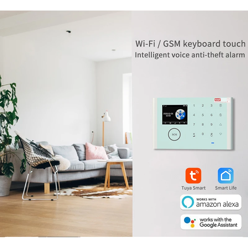 Imagem -03 - Tuya-smart Wifi Gsm Sistema de Alarme de Segurança Detector de Movimento Fumaça Porta e Janela Sensor Funciona com Alexa 433mhz