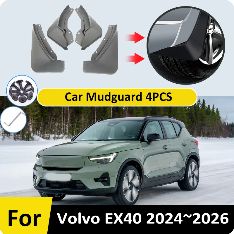 

Car Mudflaps Splash Mud 4PCS For Volvo EX40 XC40 2024 2025 2026 Front Rear Wheels Mudguards Wheel Guards Flaps Auto Accessories