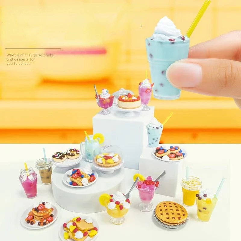 New MAKER SHOW Surprise Mini Simulation Dessert Beverage DIY Handmade Ornament Toys Holiday Gifts for Children