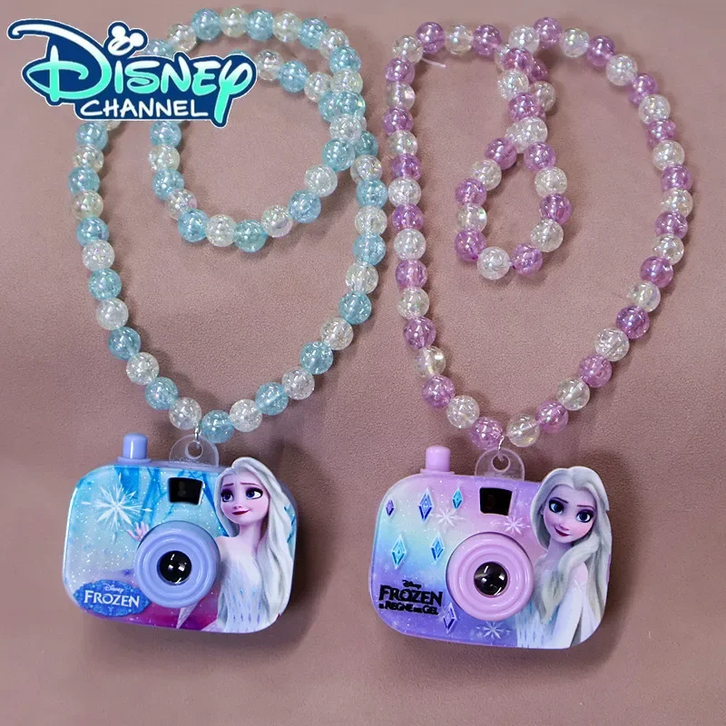 Collar de Frozen de Disney, collar con cámara de proyección de Elsa y Anna, collar bonito y juguetón, accesorios para niños, regalo de Navidad