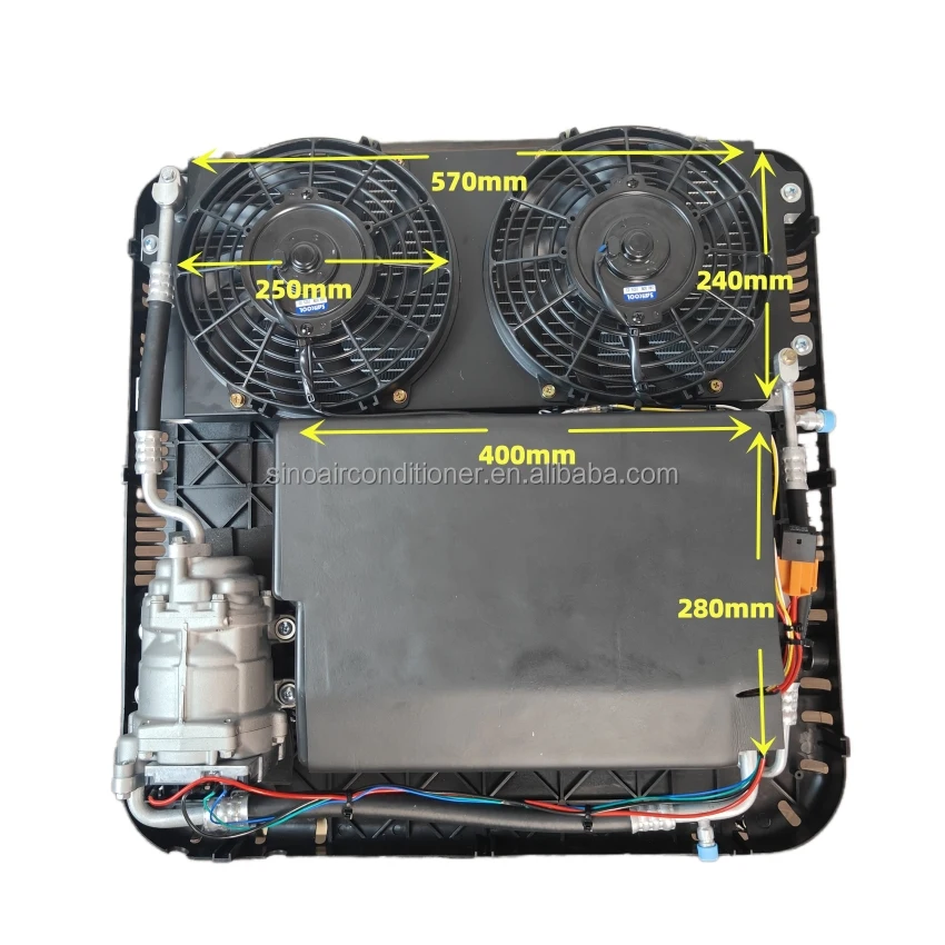 مكيف هواء السيارة 12 فولت 24 فولت نظام تكييف مكيف هواء وقوف السيارات شاحنة مكيف الهواء #5