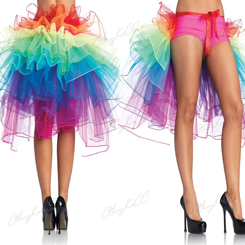 

Lady's Rainbow Tail Ballet Tutu Skirt for Women 2024 Cosplay Costume Halloween Dress Up Fluffy Rave Dance Skirt Stage Show