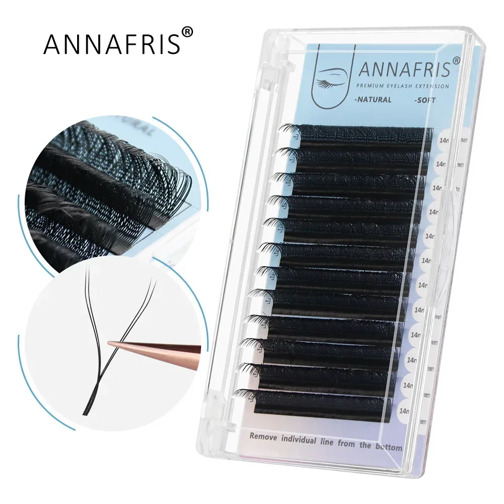 

ANNAFRIS YY Shape Lash Individual Eyelash Extensions Brazilian Premade yy Volume Fan Lashes Natural Soft Y False Lash Supplies