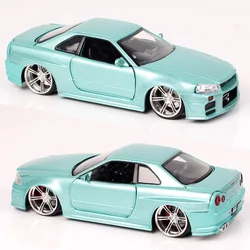 Car Only! 1/24 Scale Jada Brian's Nissan SkyLine GTR R34 2002 BNR34 Model Car Diecasts & Toy Vehicles Furious Racing Collectible