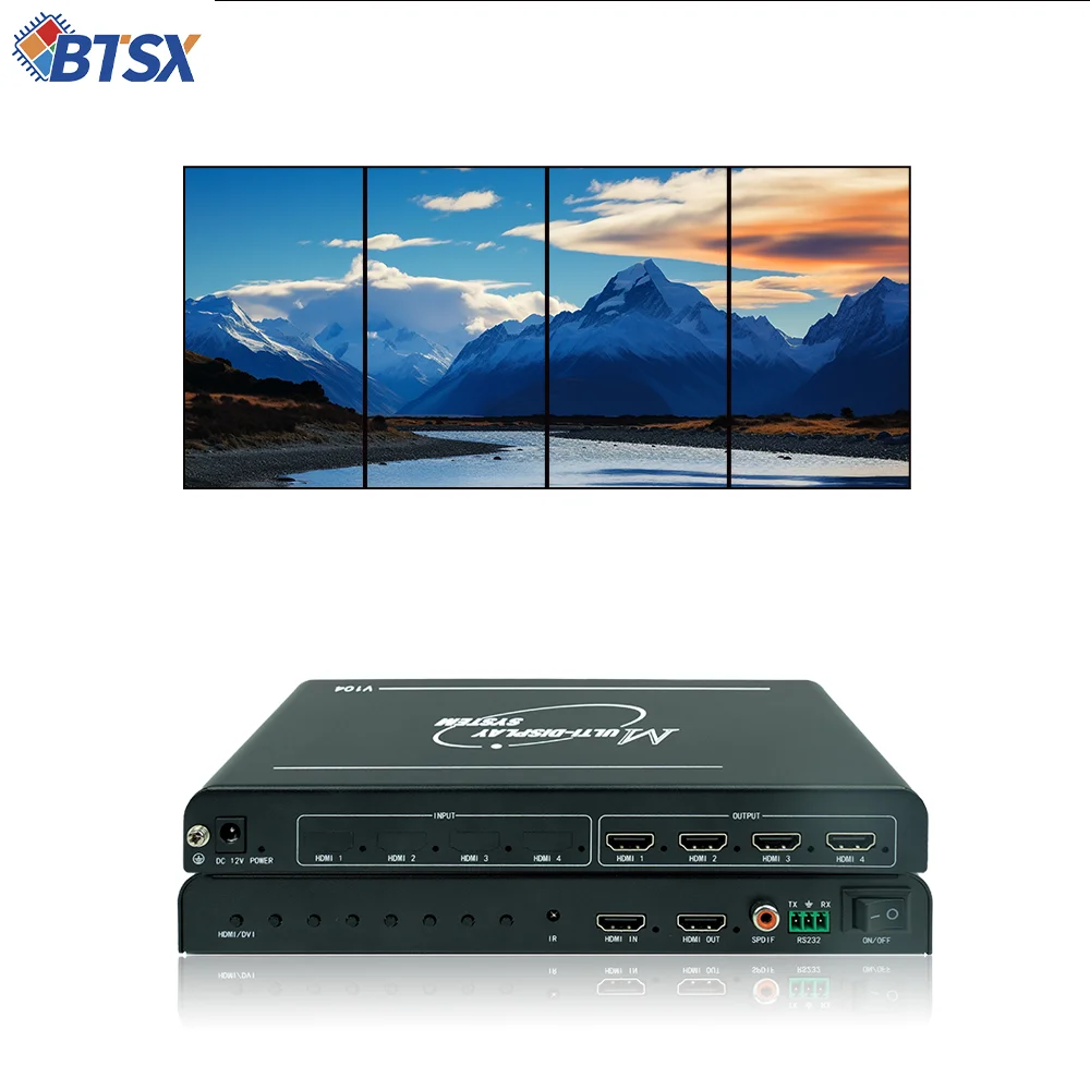Bitvisus Industrial Rotary Splicer HDMI Input/Output 1080P60Hz 4x1 1x4 1x3 Video Wall Controller 2x2 3x1 1x2 Image Processor