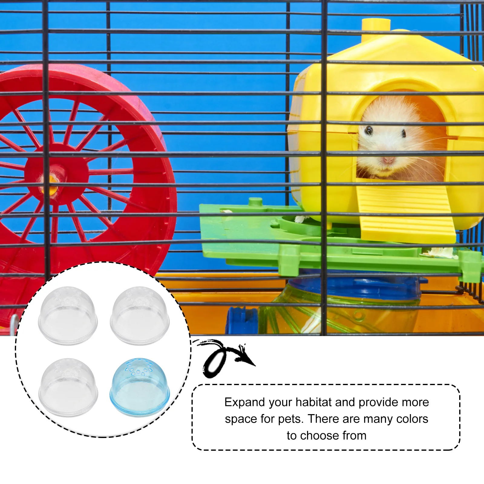

4pcs Pet Tunnel Plugs Hamster Cage Pipe Stoppers External Tube Ends Plastic Small Animal Accessories Superior Quality Sturdy