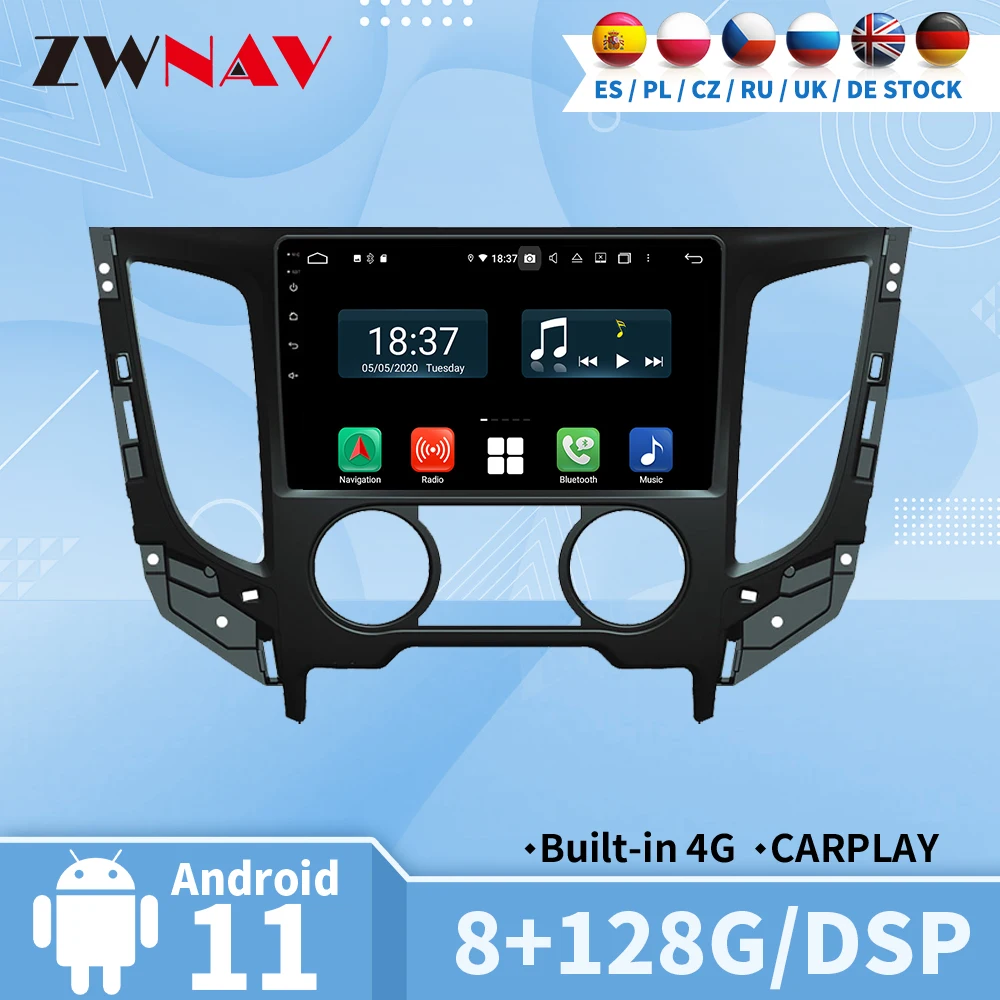 Carplay Radio GPS For Mitsubishi Triton L200 2015 2016 2017 2018 Automotive Multimedia Central 2 Din Android Auto Screen Stereo