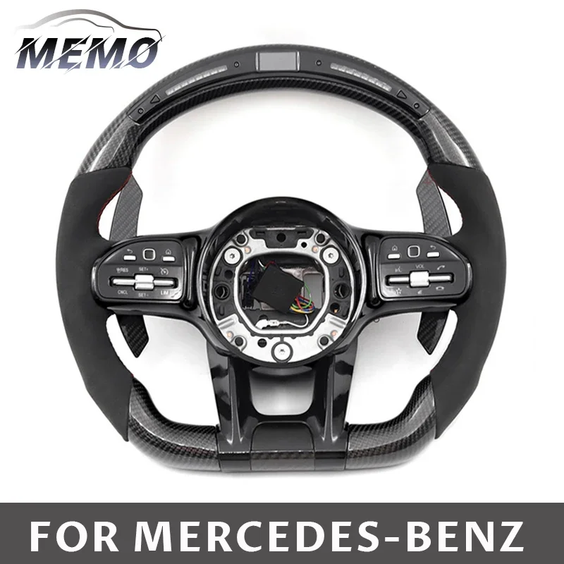 LED Carbon Fiber Car Steering Wheel For Mercedes Benz AMG W204 W205 W206 W213 C63 E63 G55 G500 W212 W463 Internal Spare Parts