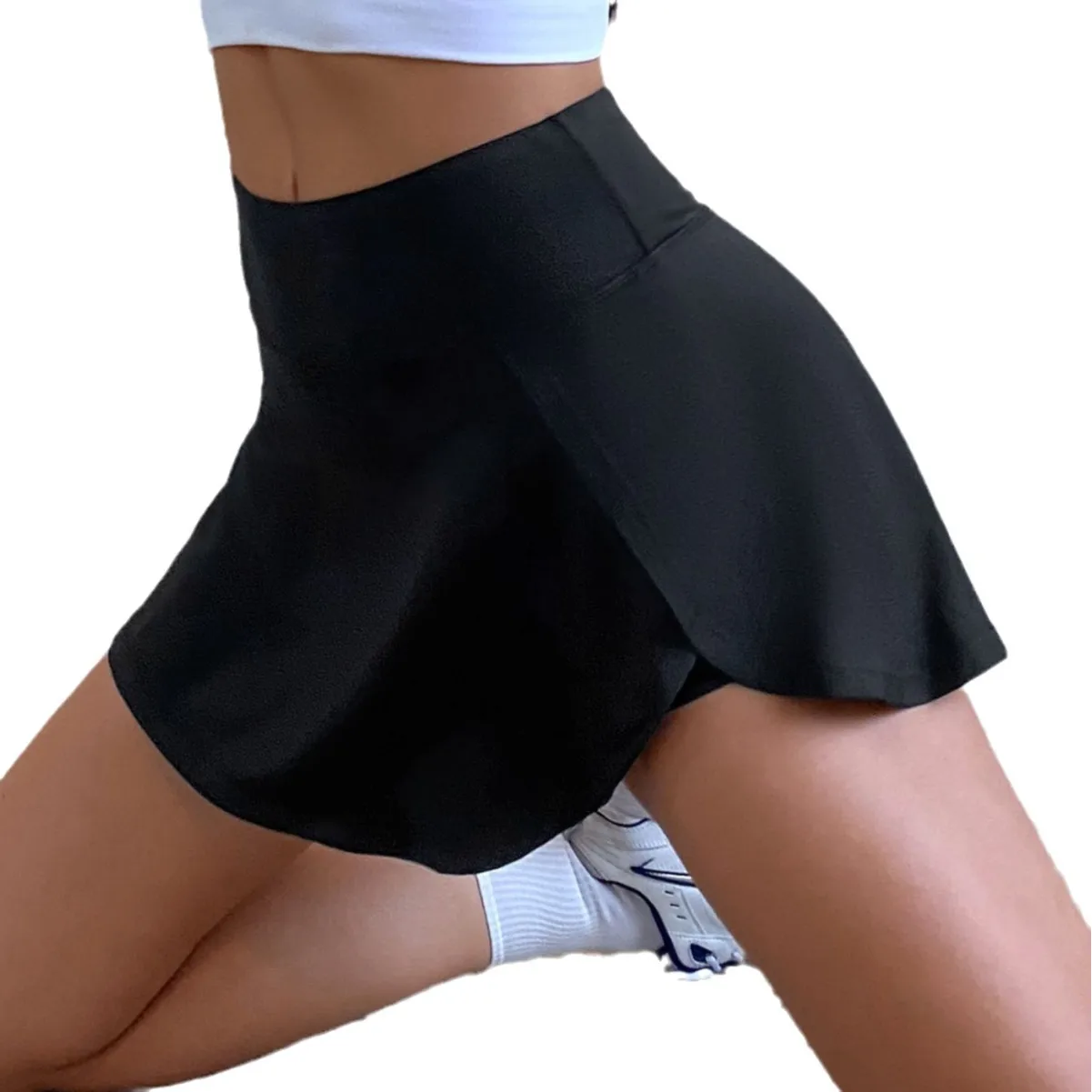 تنورة رياضية عالية الخصر للسيدات لليوجا واللياقة البدنية والتنس وبطانة مضادة للضوء والجري والتجفيف السريع تنورة مناسبة للجري واليوجا #6
