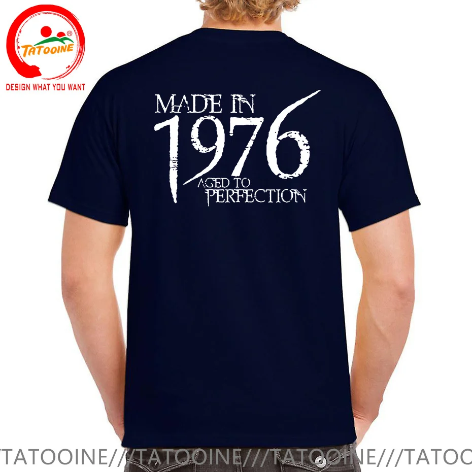 Vintage Distressed Made In 1976 Aged To Perfection T Shirt Men Born in 1976 Plus Size 5XL 6XL Tshirt Man T-Shirt Birthday TShirt