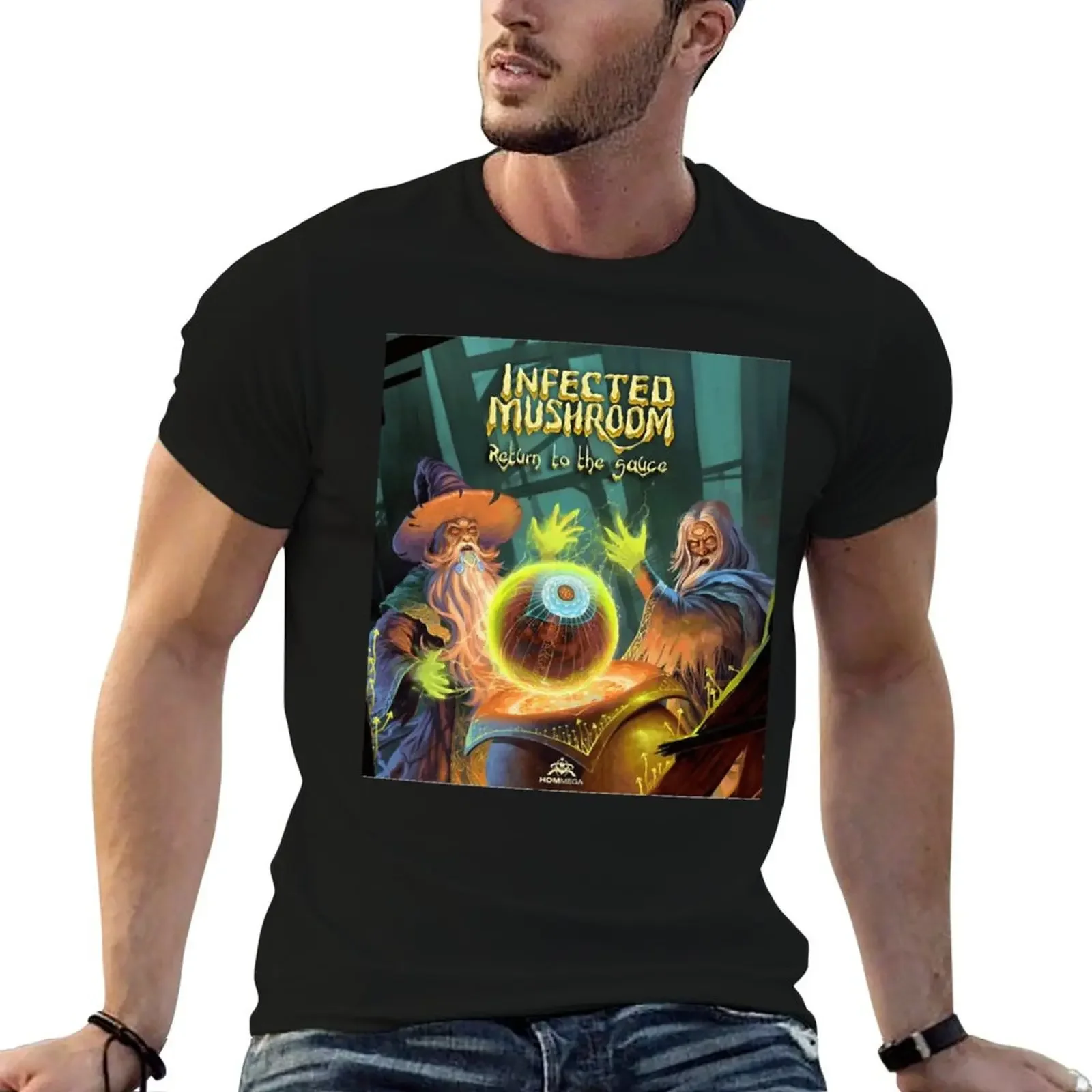 

Infected mushroom design T-Shirt summer clothes graphic shirts man clothes mens vintage t shirts