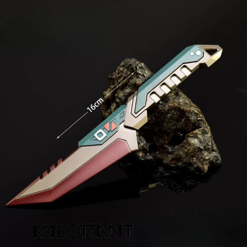 22 سنتيمتر/8.66in Valorant لعبة الأجهزة الطرفية الترا الحد فلاش المعادن المشاجرة التدريب سكين الدعائم نماذج الأسلحة سطح المكتب زخرفة ألعاب للأولاد #2