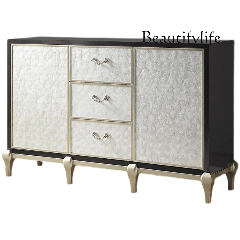 

American light luxury entrance cabinet into the living room, modern simple paint baking, dining side cabinet, solid wood fashion