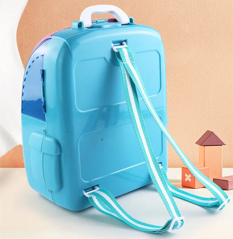 [Disney] 2 en 1 luces LED Frozen maquillaje Playset juego de cocina simulado mochila juguete juego de casa juguetes para niños para niña el mejor regalo