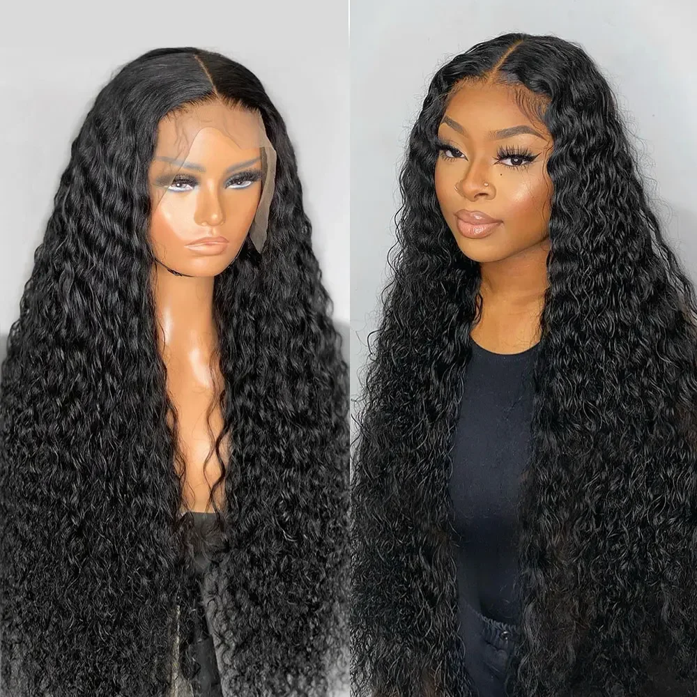 

Deep Wave 13x6 Lace Frontal Human Hair Wigs Glueless Ready To Wear Curly Wig 5x5 Precut HD Lace 200 Density Preplucked For Women