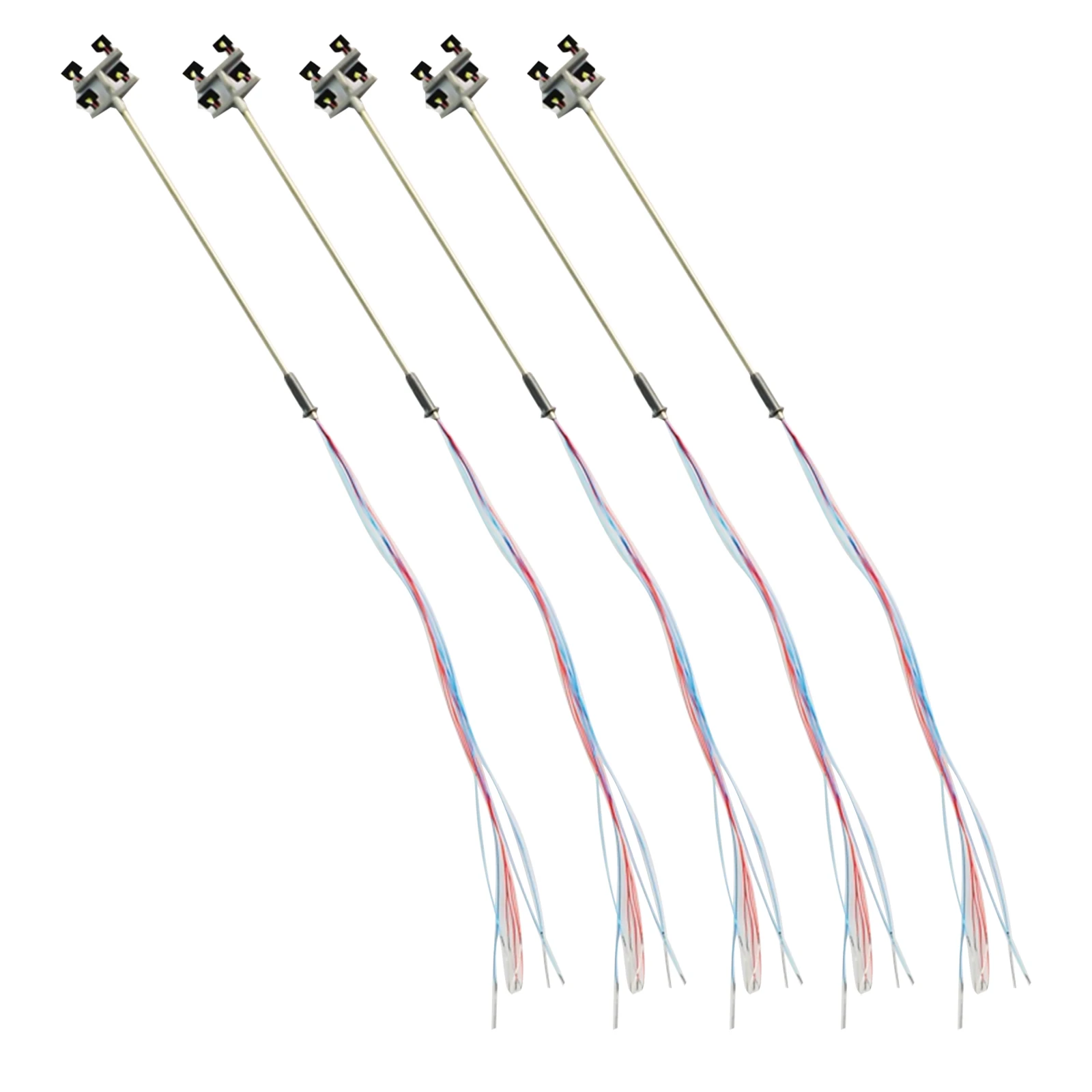 

5Pack 3V Tower Lights Model 1:100 Plaza Lamps LED Street Light Layout Model for Train Garden Playground Stadium Overhead Lights