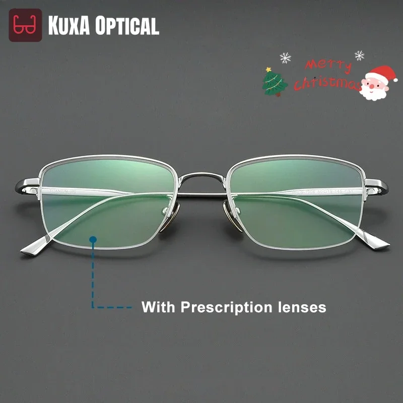 

KUXA мужские очки с линзами по рецепту, оптика из чистого титана, оправа, прогрессивные очки для близорукости, фильтр для чтения, синий свет