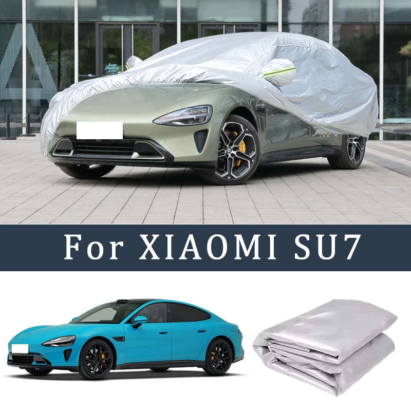 

Для Xiaomi SU7 автомобильный чехол уличная защита полный внешний снежный чехол солнцезащитный козырек пылезащитный защитный чехол автомобильные аксессуары