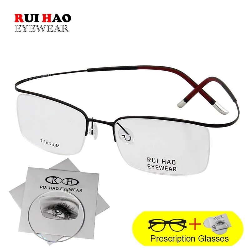 Unisex Pure Titanium Prescription Eyeglasses Customizable High Elasticity Frame Fill Resin Lenses Personalized Spectacles