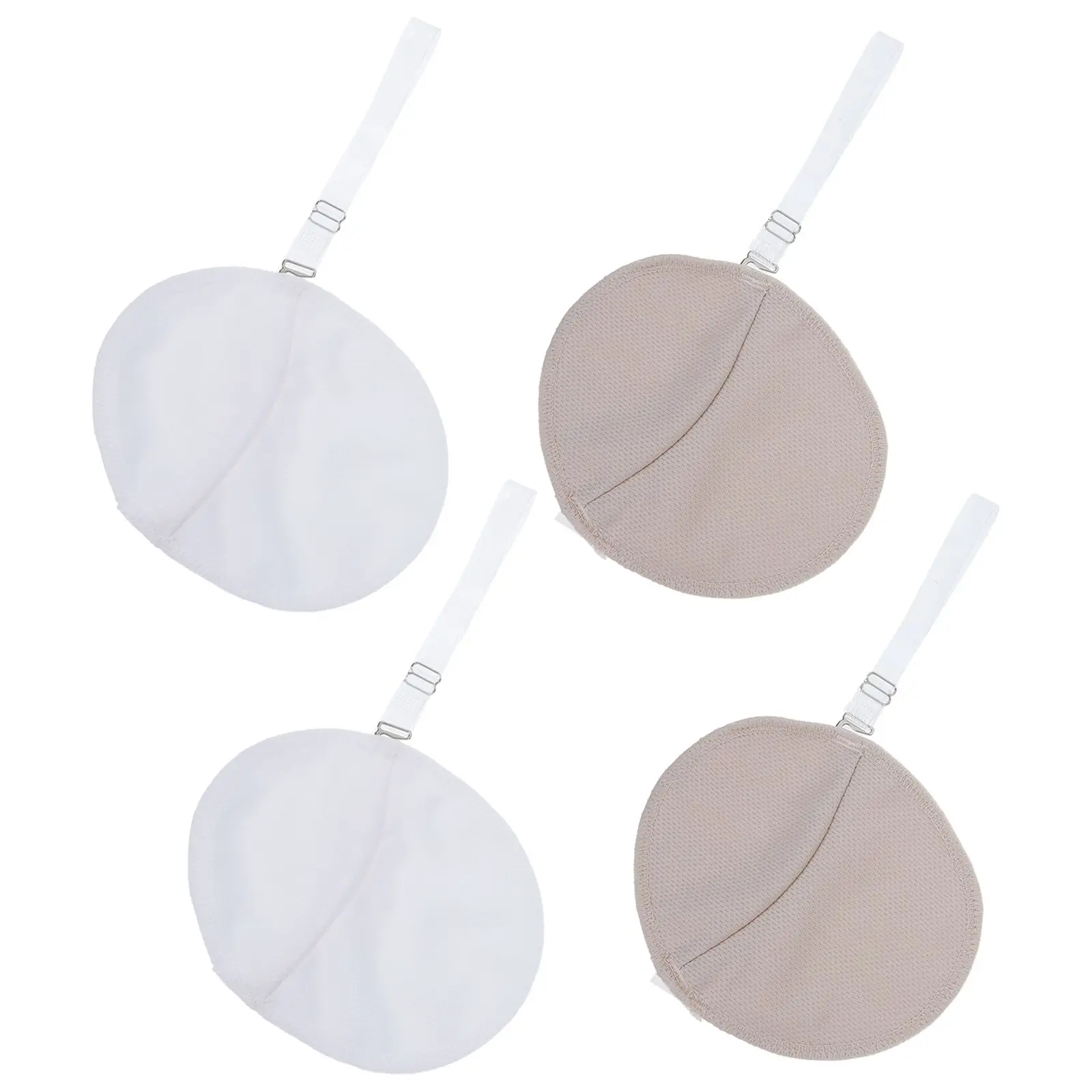 2 Pairs Underarm Sweat Pads Reusable Washable Guards Waterproof Absorbent Women Men Cotton Shirt Protectors Antislip Shoulder