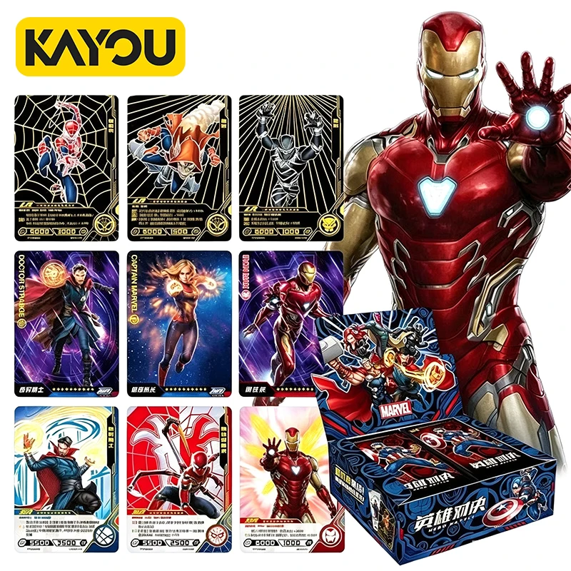 KAYOU Genuine Marvel Card Avengers Set CR SSR Rare Card Iron Man Spider-Man Competitive Edition Collection Card Kids Toy Gifts