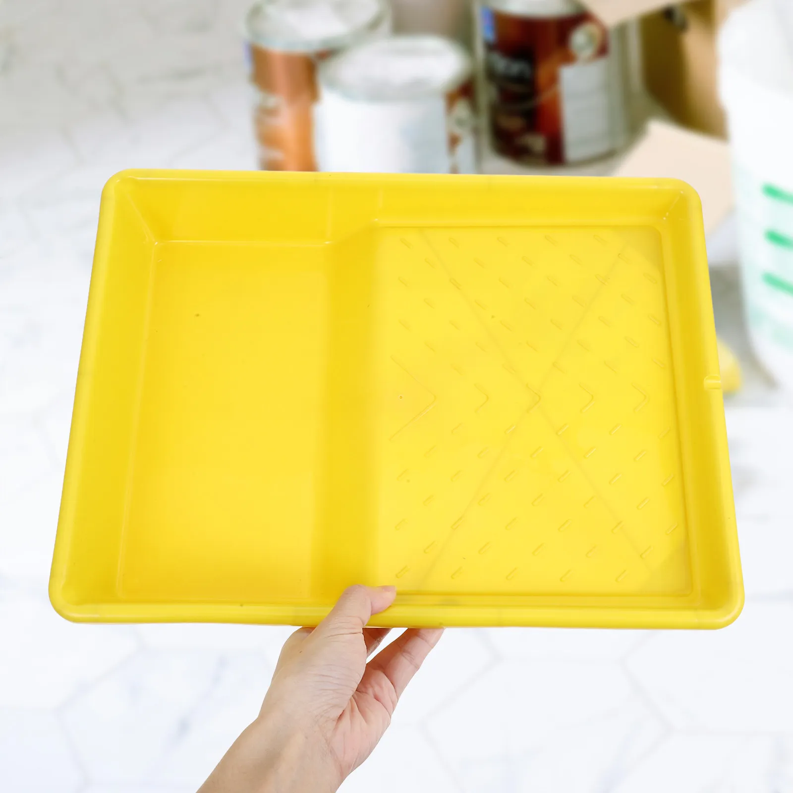 Plastic Paint Tray Paint Roller Pan Universal Design Lightweight Portable for Interior Painting Painting Supplies Storage view 2