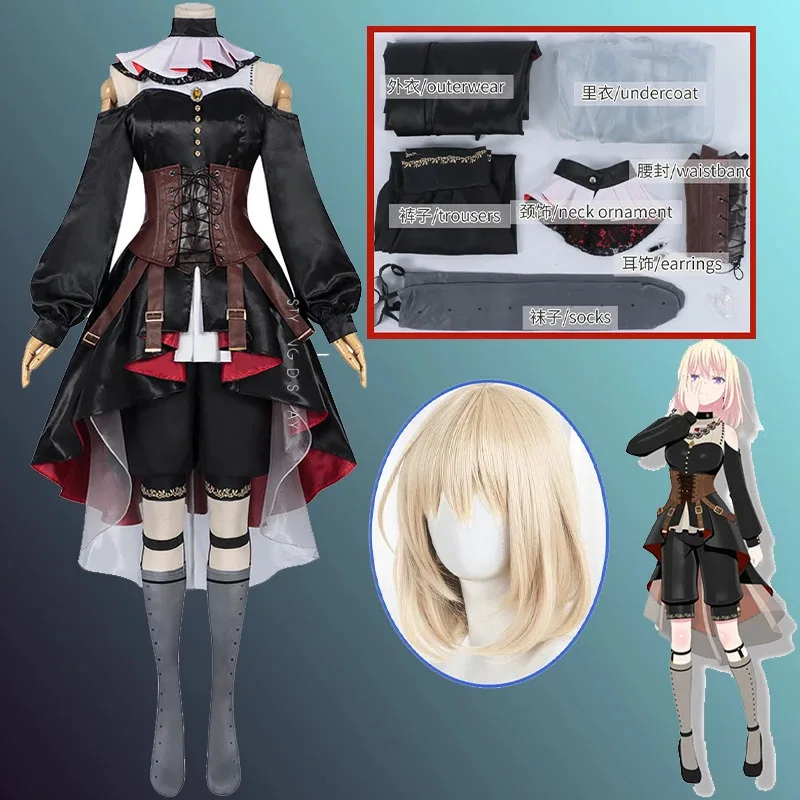 

Anime BanG Dream Misumi Uika Cosplay Ave Mujica Cosplay Doloris Costume Dress Suit Wig Halloween Party Outfit Uniform for Woman