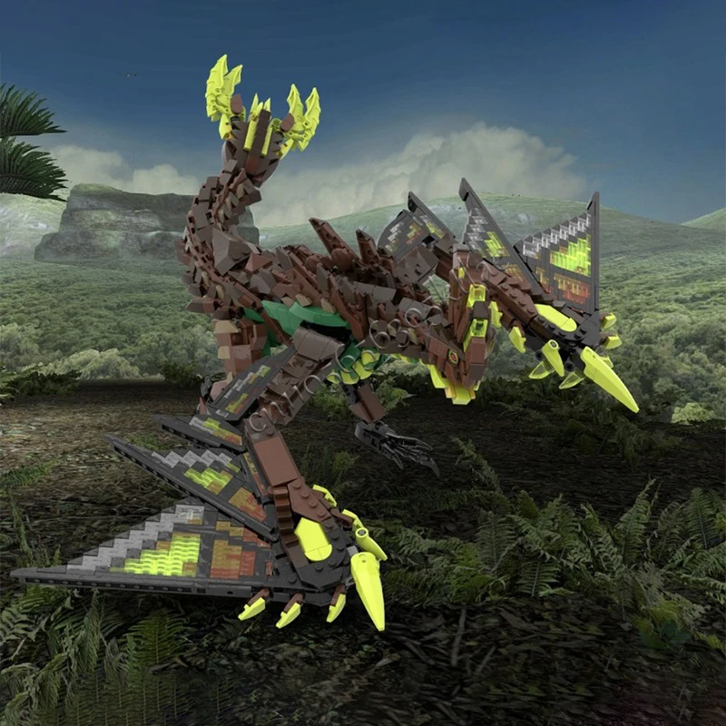 NEW 1694PCS MOC Custom Astalos Dinosaur Pterosaur Model Building Block Diy Creative Assembly Educational Bricks Toys Kid Gifts