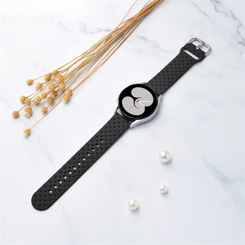 삼성에 적합한 갤럭시 워치 5 프로 4 클래식 액티브 2 우븐 밴드, 40mm 44mm, 실리콘 20mm, 브레이드 홀 팔찌, 화웨이 gt 32-e 스트랩